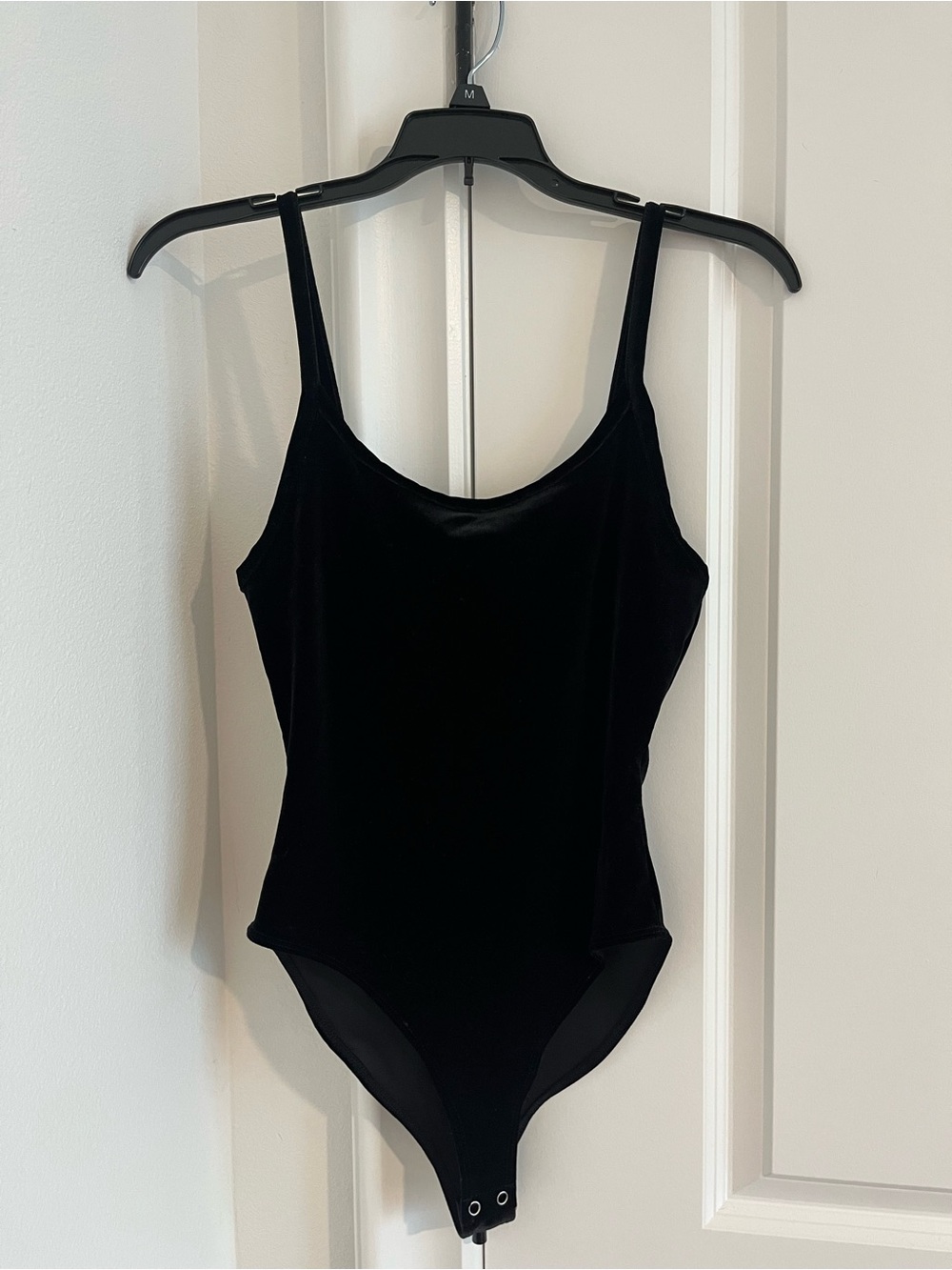 Forever 21 Black Velvet Scoop Neck Bodysuit